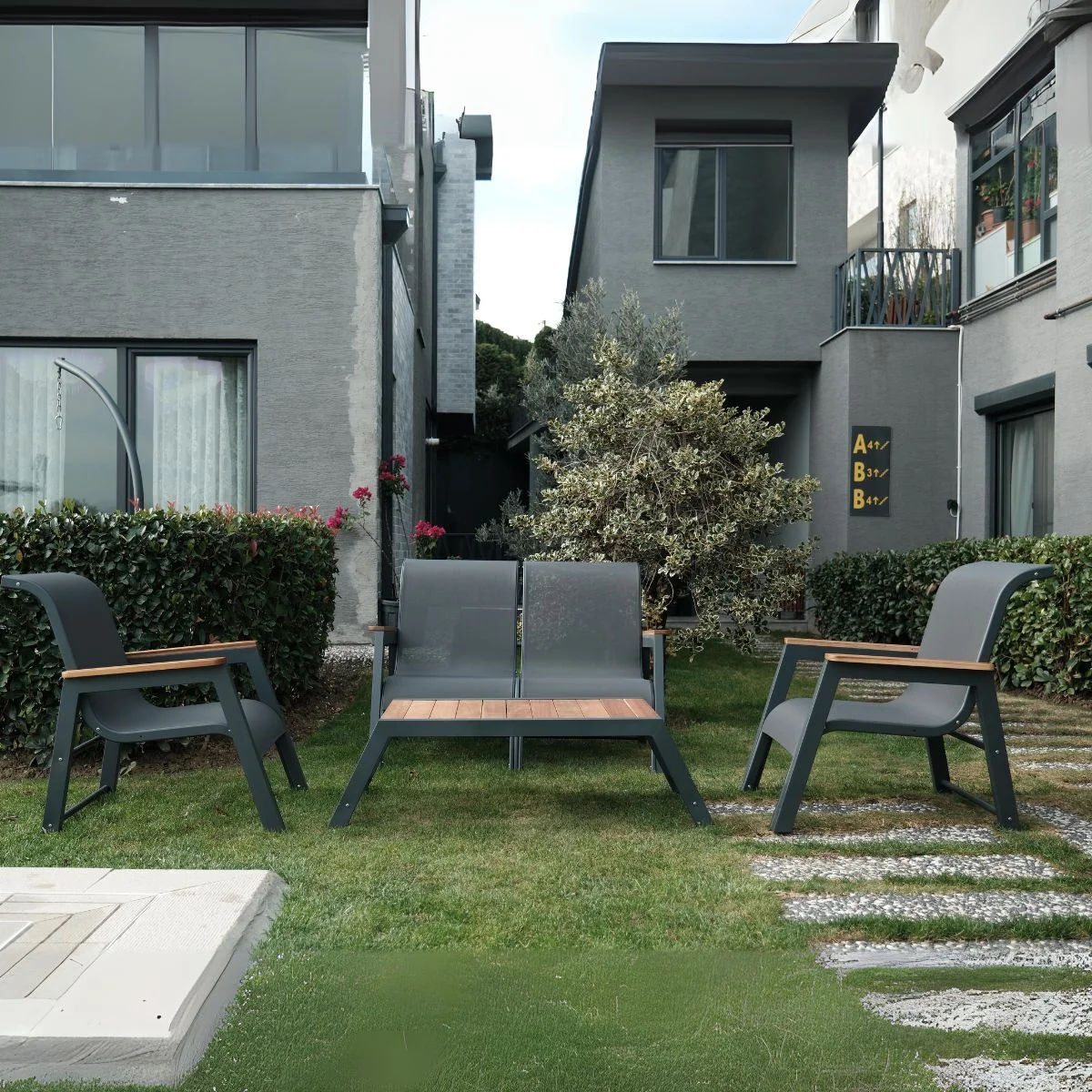 Byokuyan Comfi Bahçe Balkon Veranda Teras 2+1+1 Pedli Oturma Grubu 2
