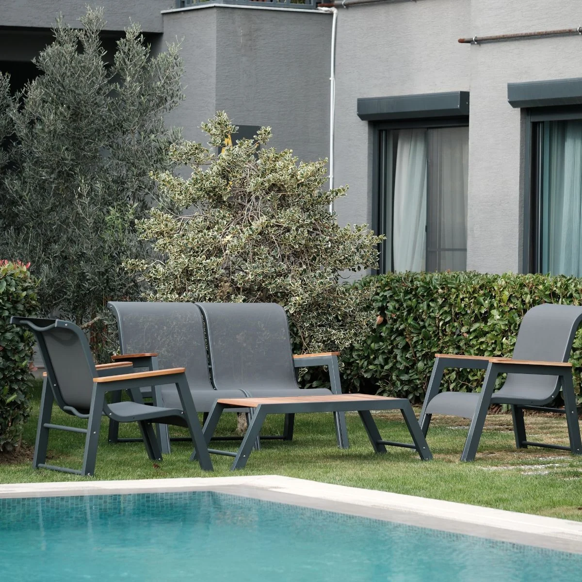 Byokuyan Comfi Bahçe Balkon Veranda Teras 2+1+1 Pedli Oturma Grubu 3