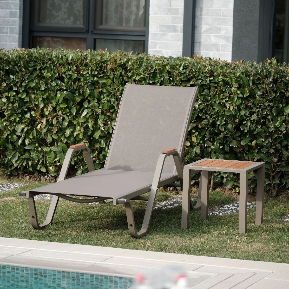 Byokuyan Houston Bahçe Balkon Veranda Teras Kollu Fileli Şezlong 7