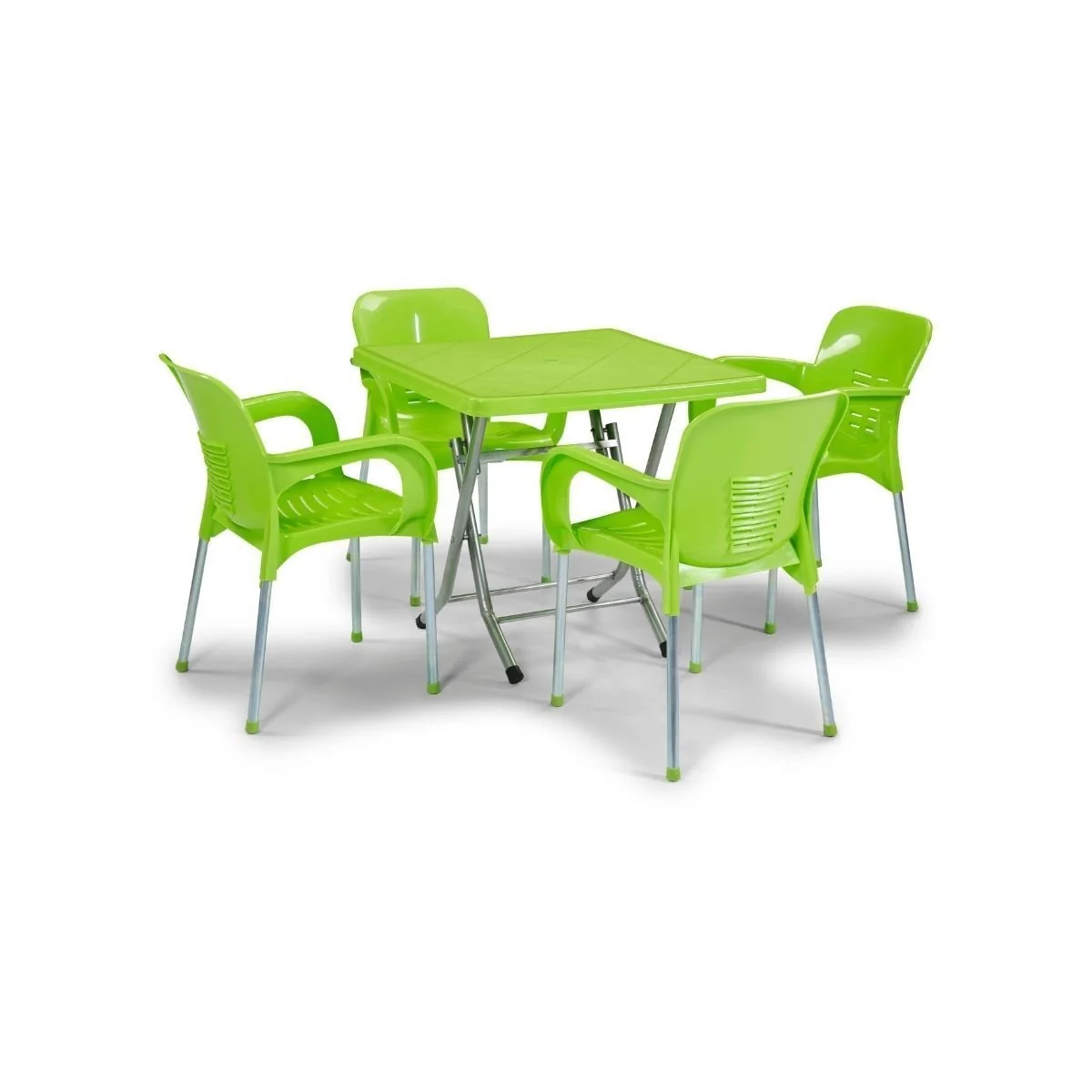 Byokuyan Venüs Bahçe Balkon Veranda Teras Cafe 4+1 80x80 Katlanır Masa Takımı